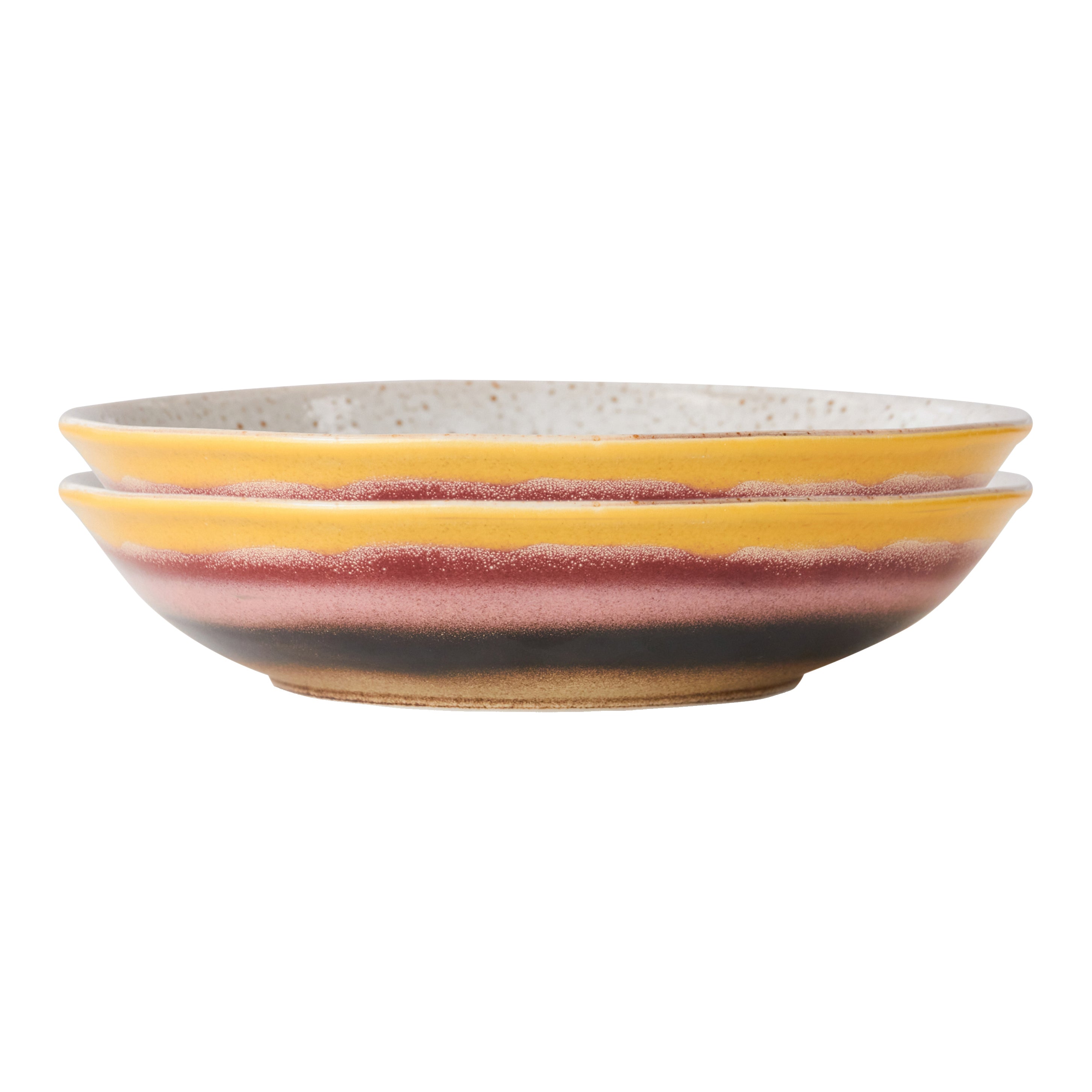 HKliving 70's Curry Bord - Set van 2 - Hibiscus