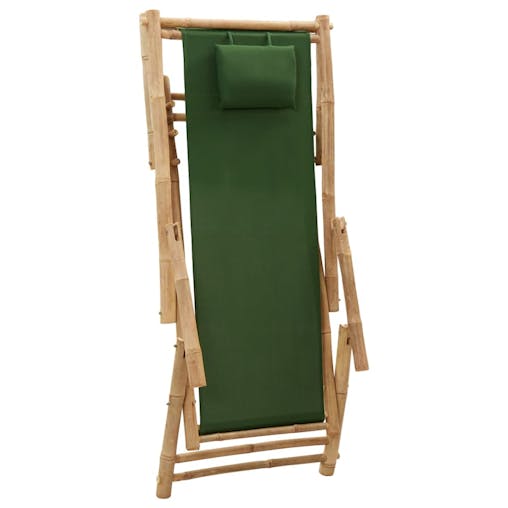 NNEVL Deck Chair Bamboo and Canvas Green