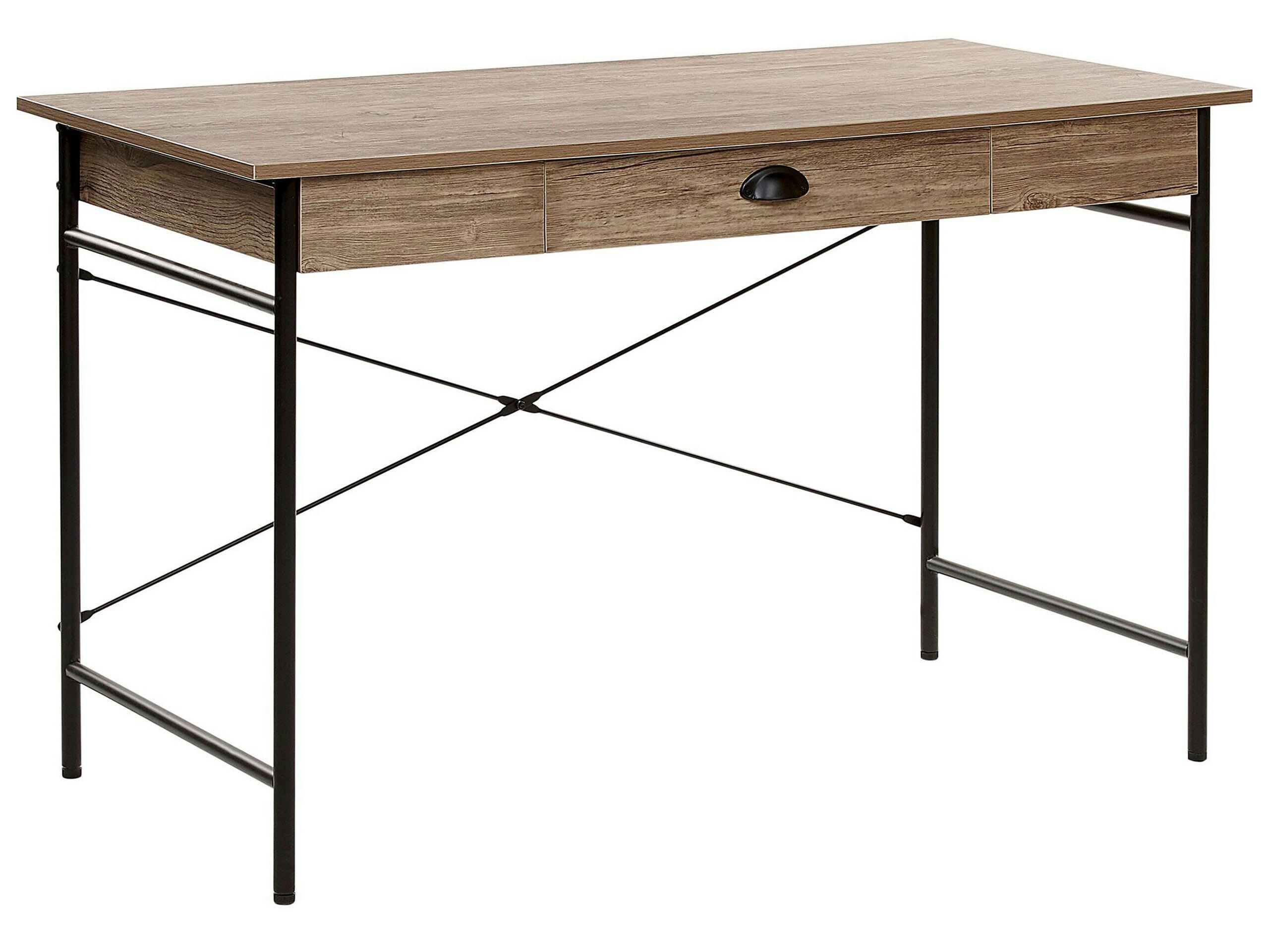 CASCO - Bureau avec tiroir effet bois foncé 120 x 60 cm