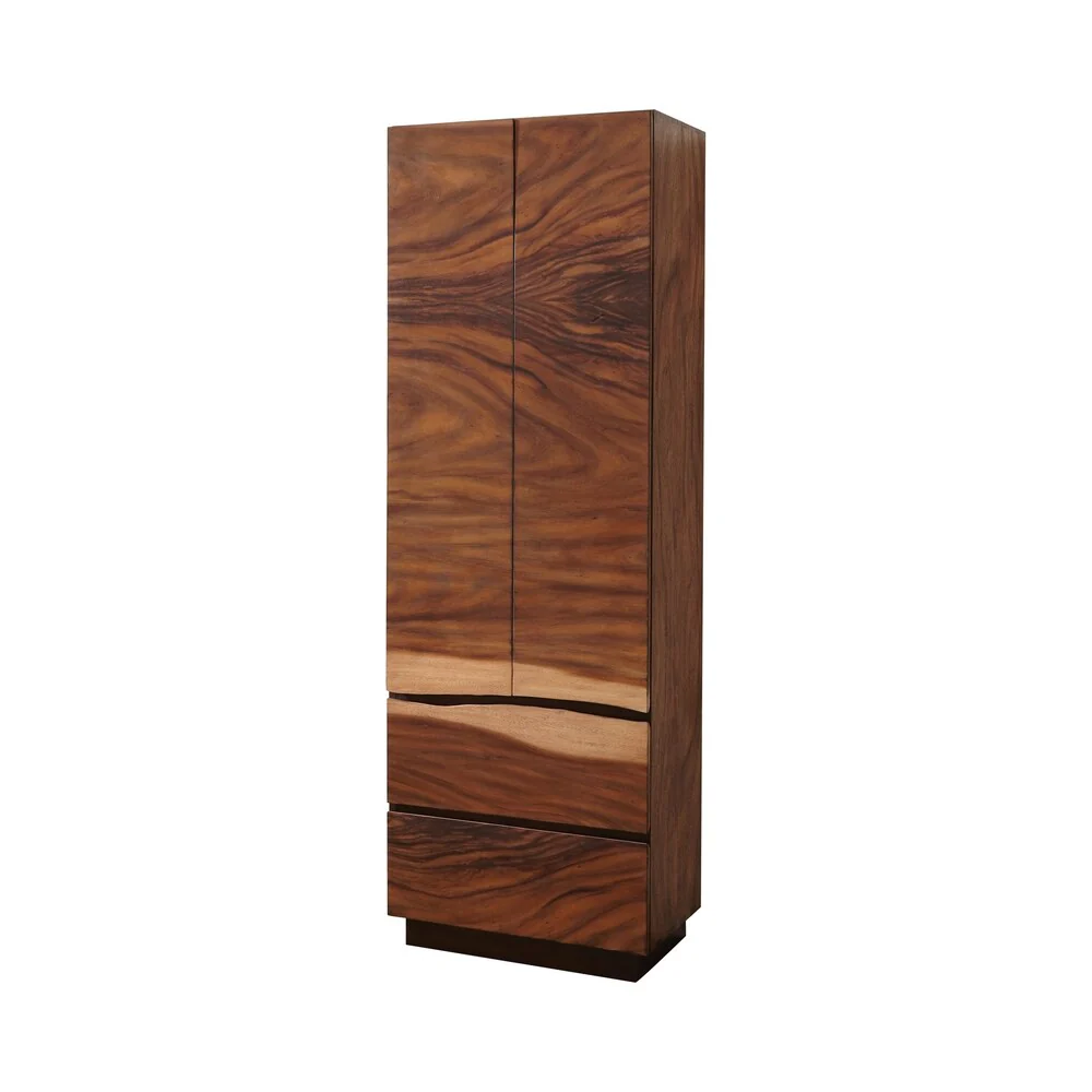 Carbon Loft Clell Smokey Walnut and Coffee Bean 2-drawer Shoe Tower