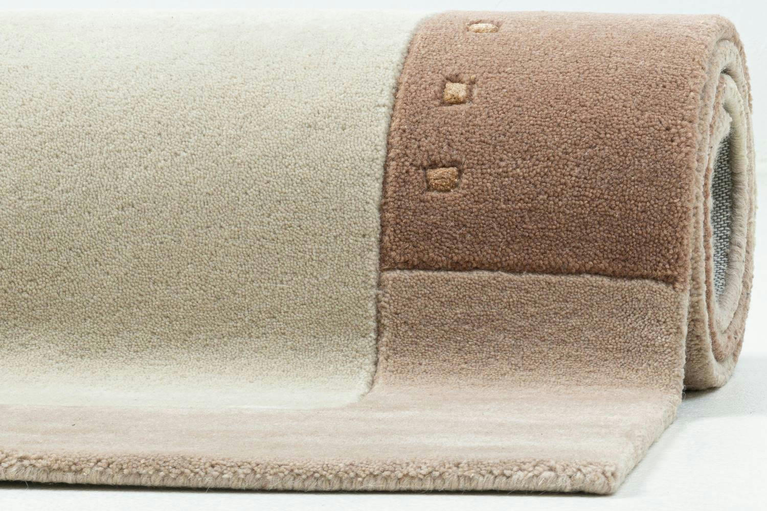 ROYAL GANGES - Tapis gabbeh floral en laine naturelle Beige 90x160 cm