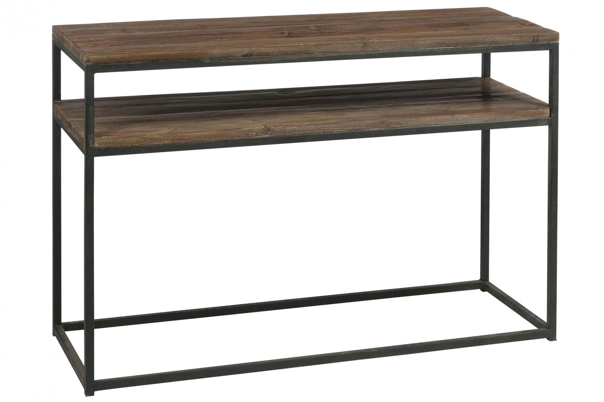 ALLEN - Console en bois brut et métal