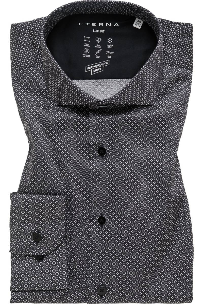 ETERNA Performance Slim Fit Tencel Hemd silber, Bedruckt