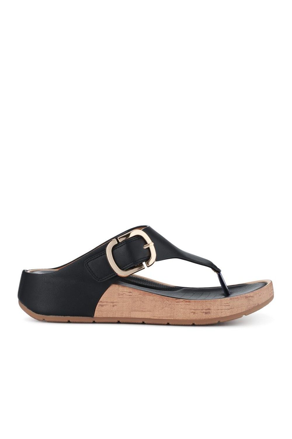 Pavers Touch Fasten Buckled Toe Post Sandals