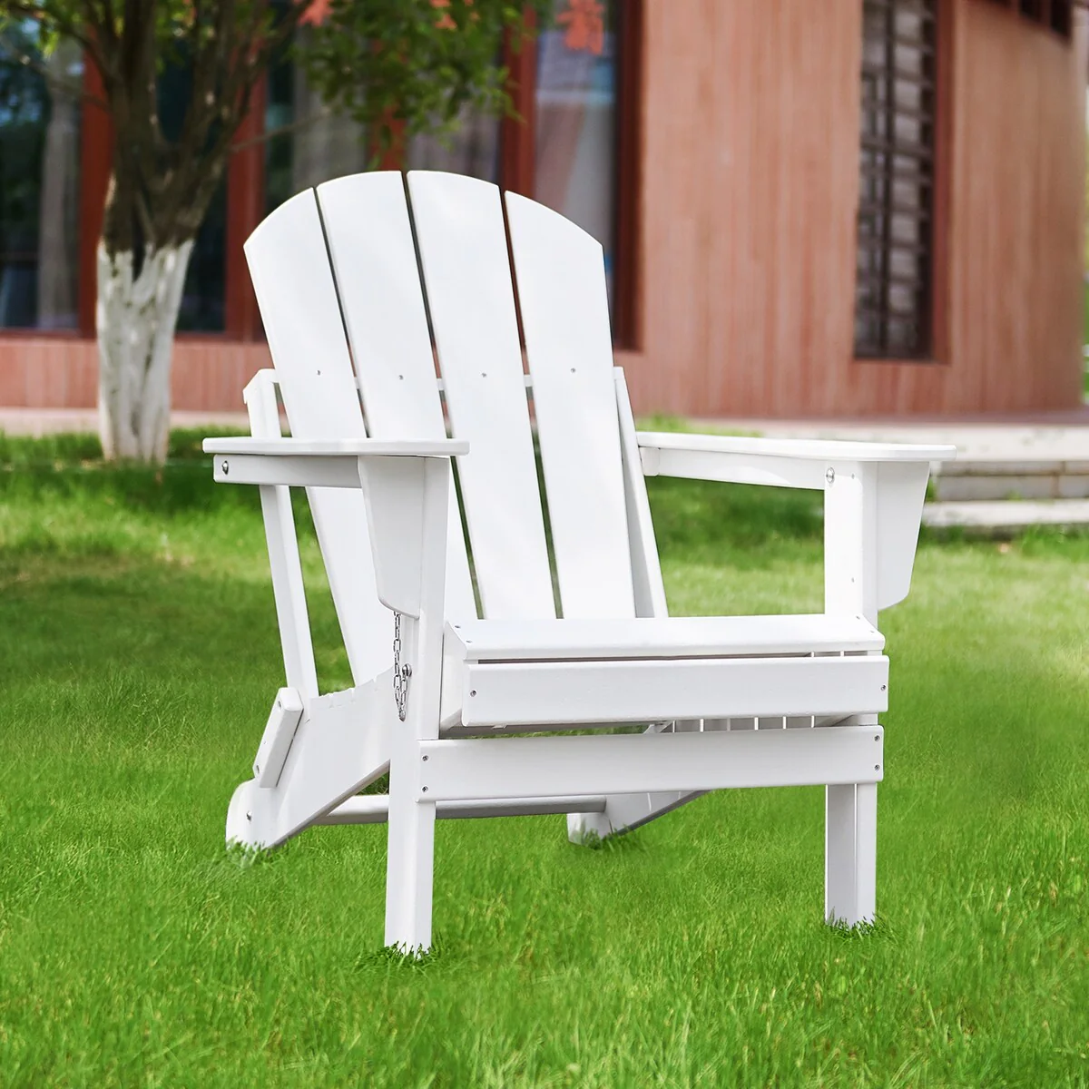White Folding Adirondack Chair Outdoor