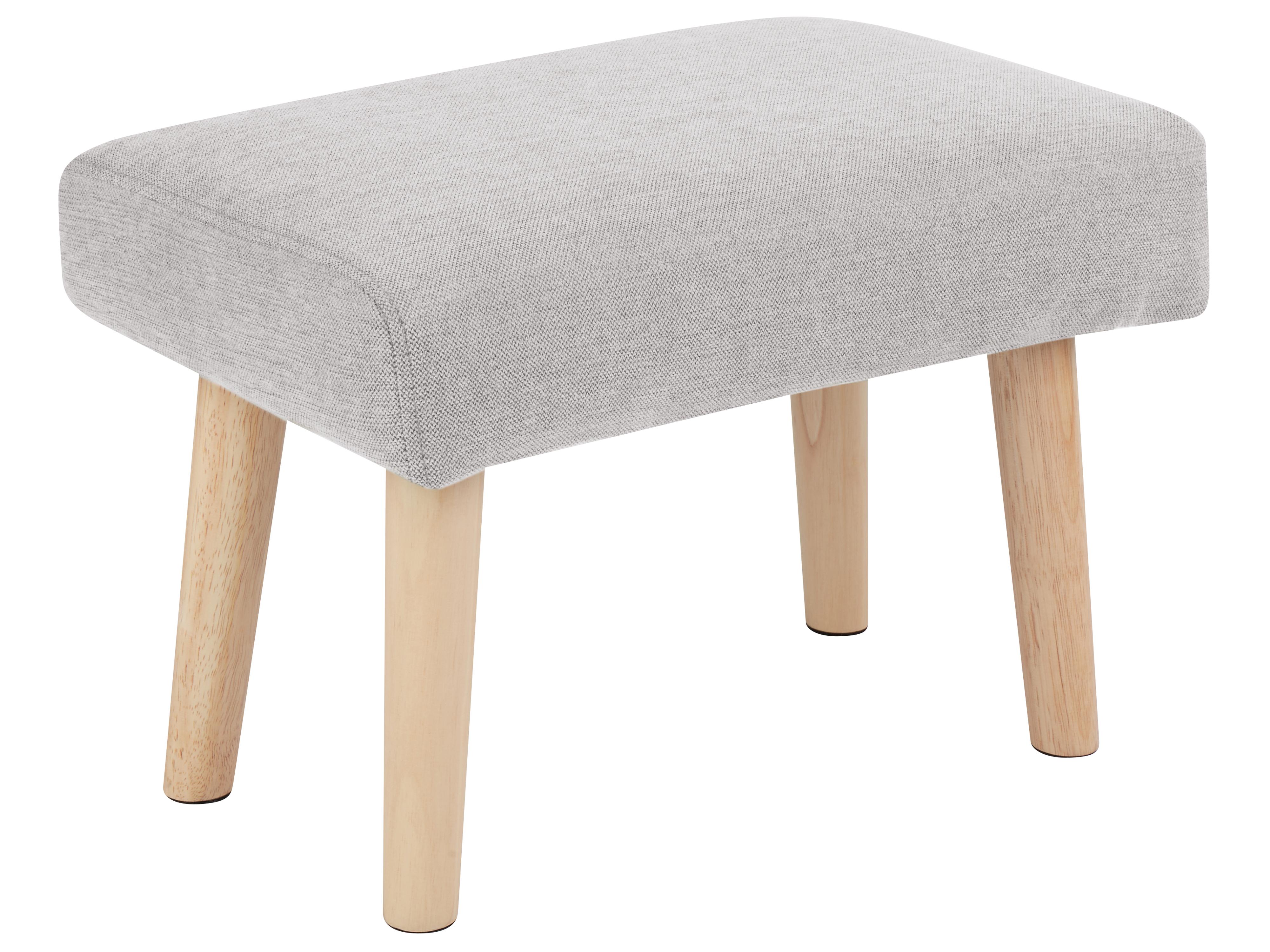 Footstool TAKOMA II Fabric Light Grey