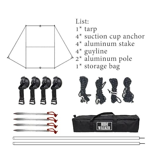 NNEOBA Bat Shape Car Side Awning Waterproof Rear Shelter Tent (Black)