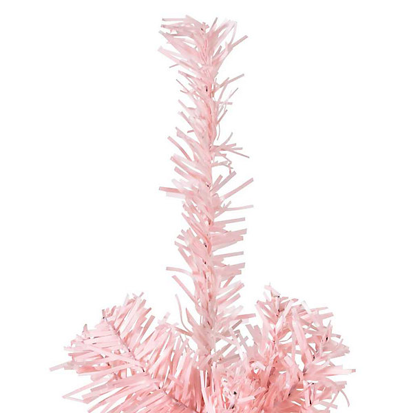 Demi sapin de Noël artificiel mince avec support Rose 210 cm vidaXL