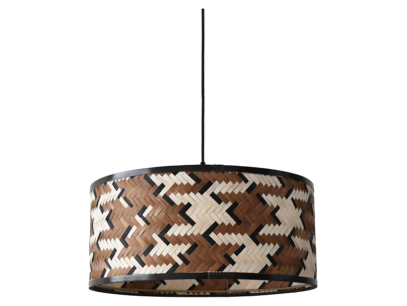 Lampa wisząca Phil rattanowa brązowo-czarna