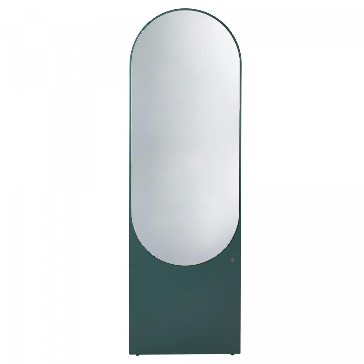 ALTESSE - Grand miroir sur pied ovale en bois vert foncé