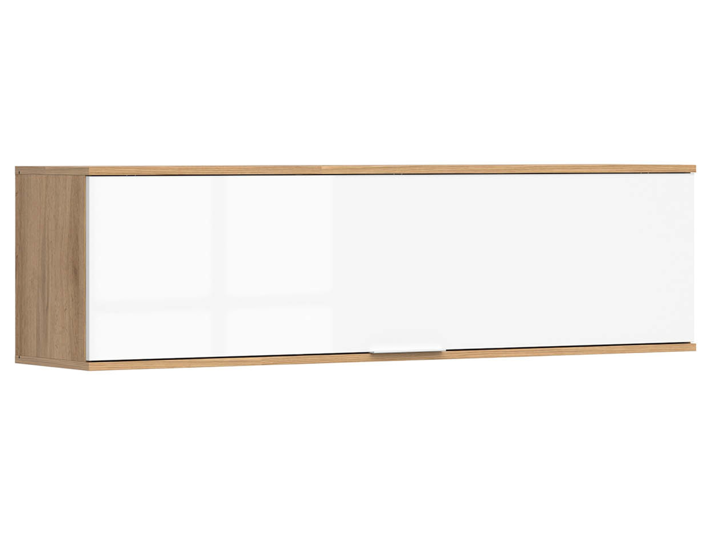 Szafka wisząca Zele 135 cm uchylna dąb wotan/biały połysk