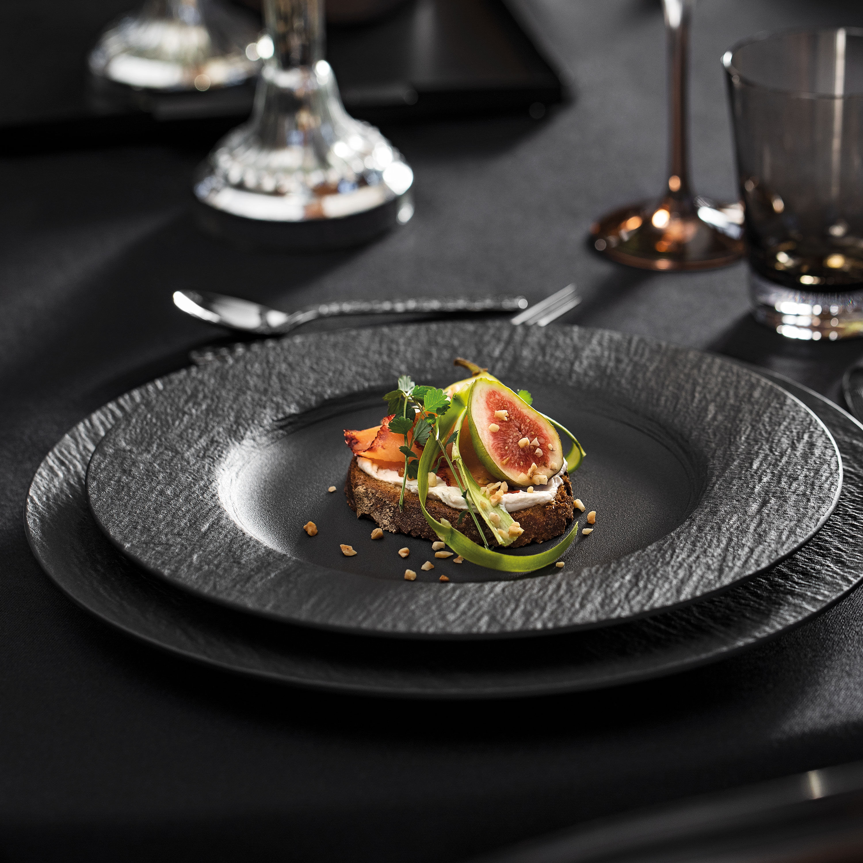 Manufacture Dinner plate - Black, 10.7'', Premium Porcelain