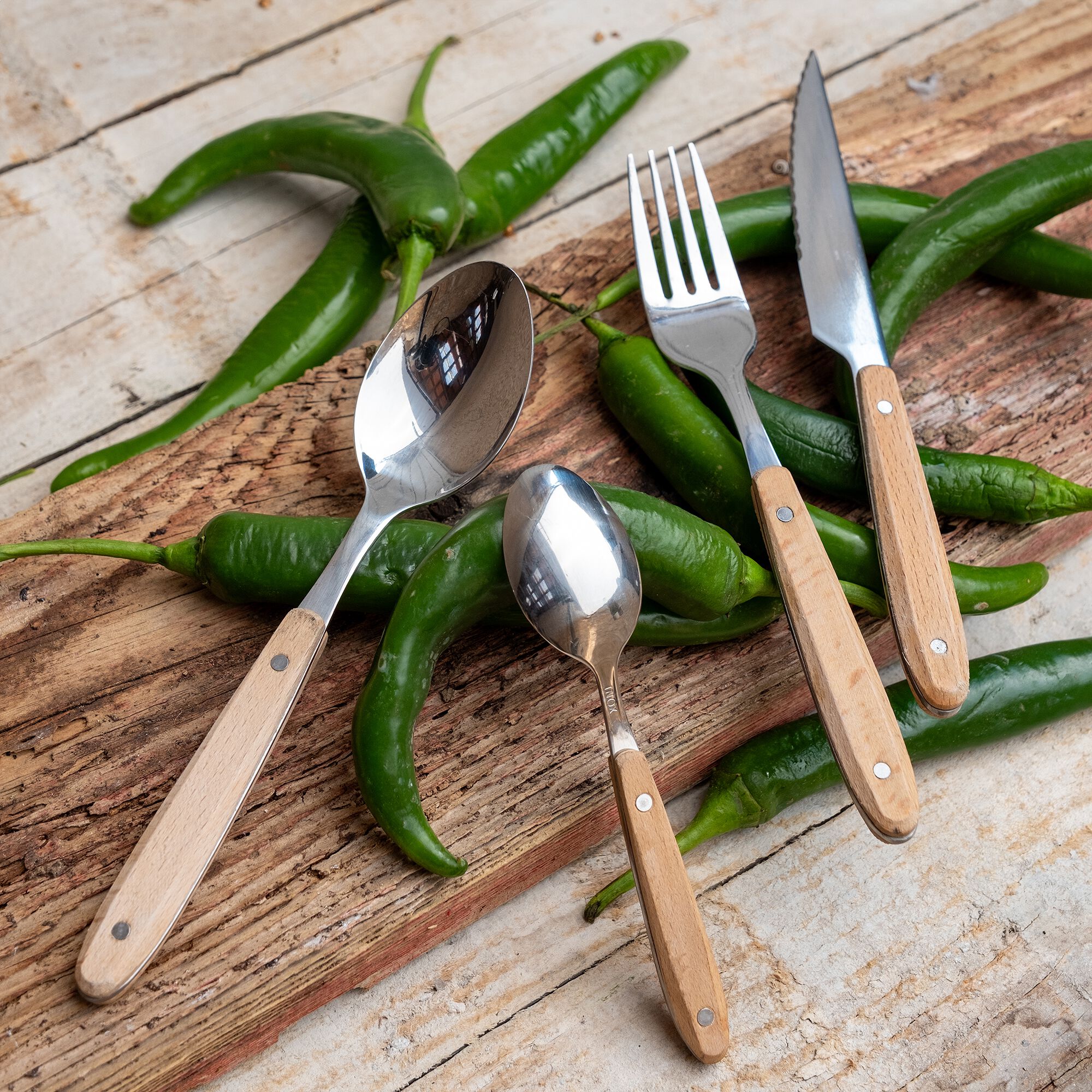 ROODY - Cuillère en inox et manche en bois de hêtre - naturel