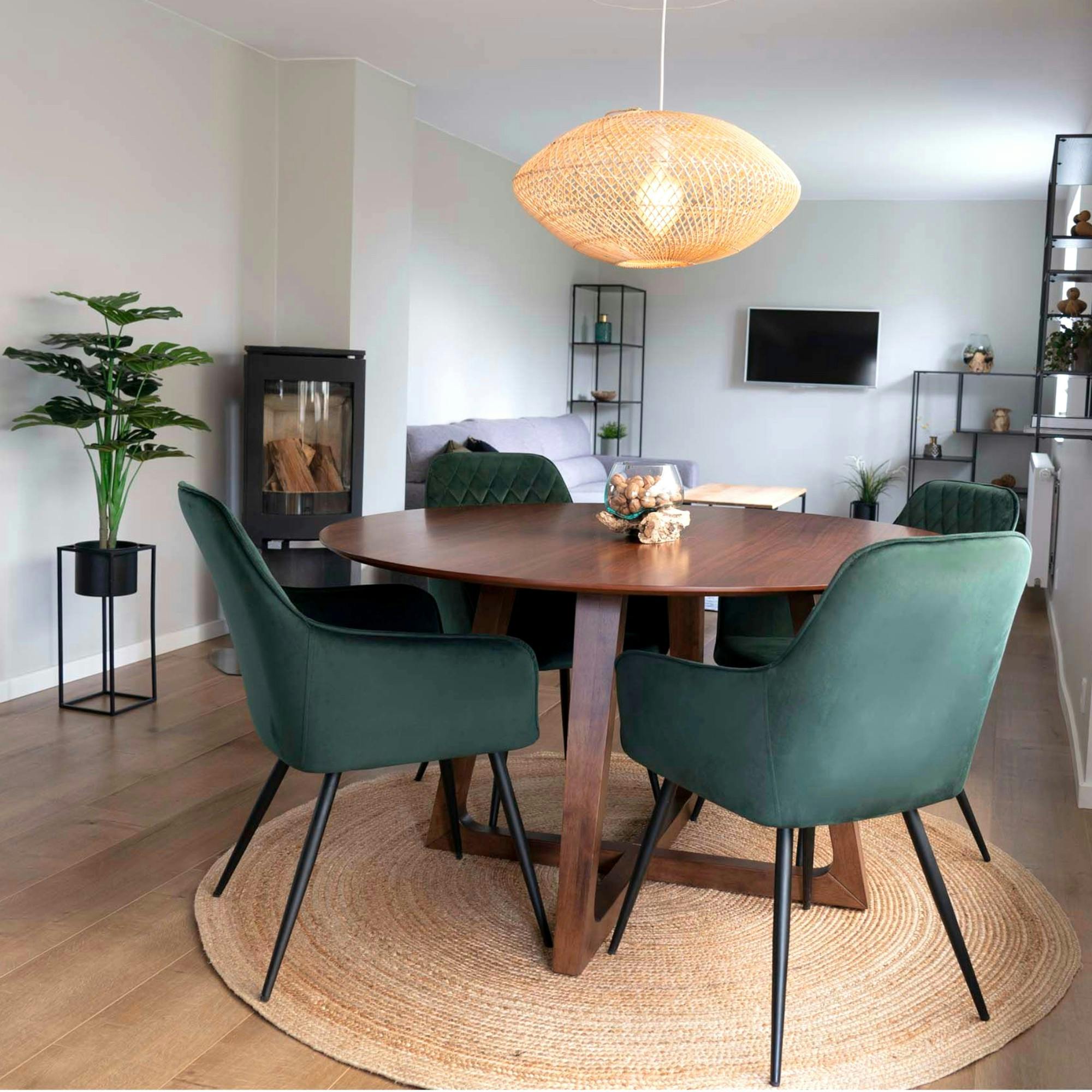 Tapis rond en jute tressée Ø180 cm - style bohème et nature FEZ