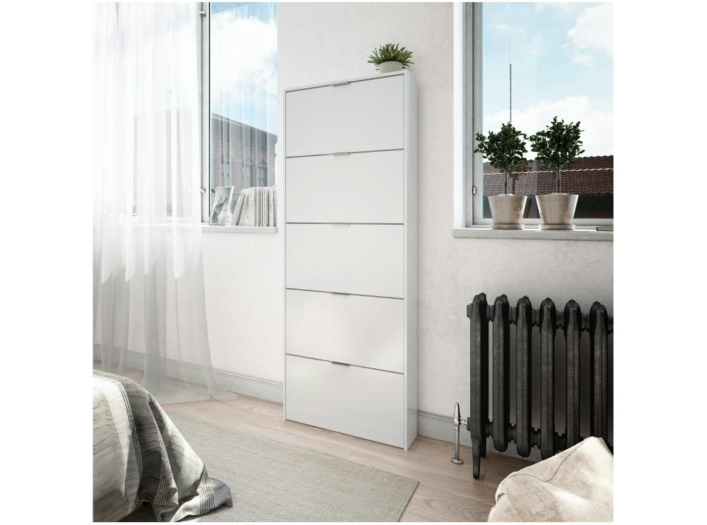 ARIANE - Meuble à chaussures blanc 15 Paires L70cm x H180cm