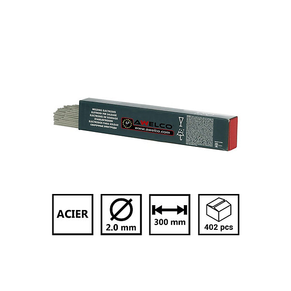 Métal d'apport MMA - 400 Electrodes de soudage enrobées Diam 2 x 300mm Baguettes de soudure rutiles E6013 AWELCO