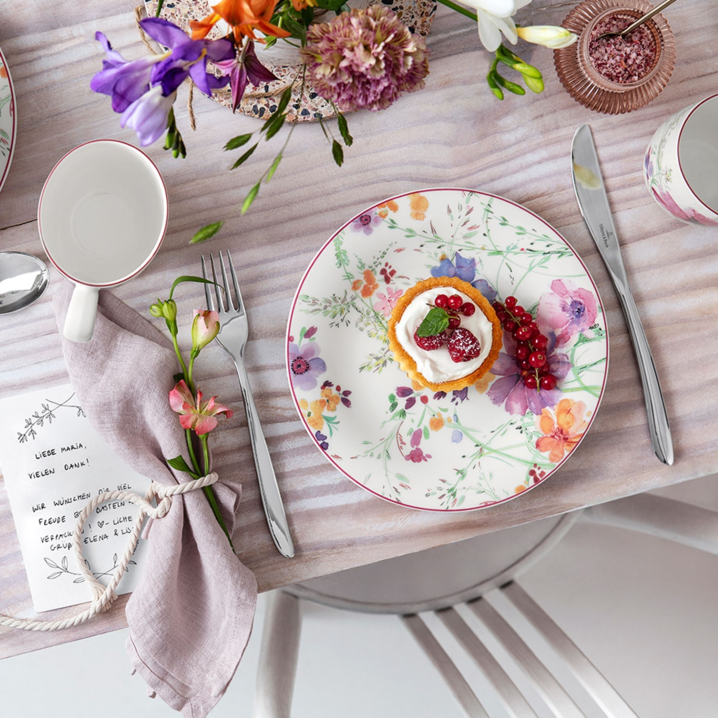 Mariefleur Dinnerware set - Multi-colored, Premium Porcelain