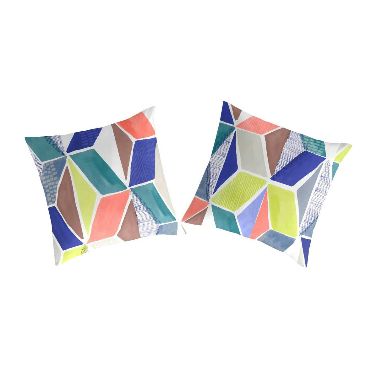 MARAIS TO - 2 taies d'oreiller en coton bicolore 65x65