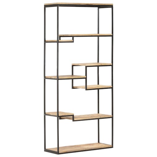 NNEVL Bookcase 80x30x180 cm Rough Mango Wood