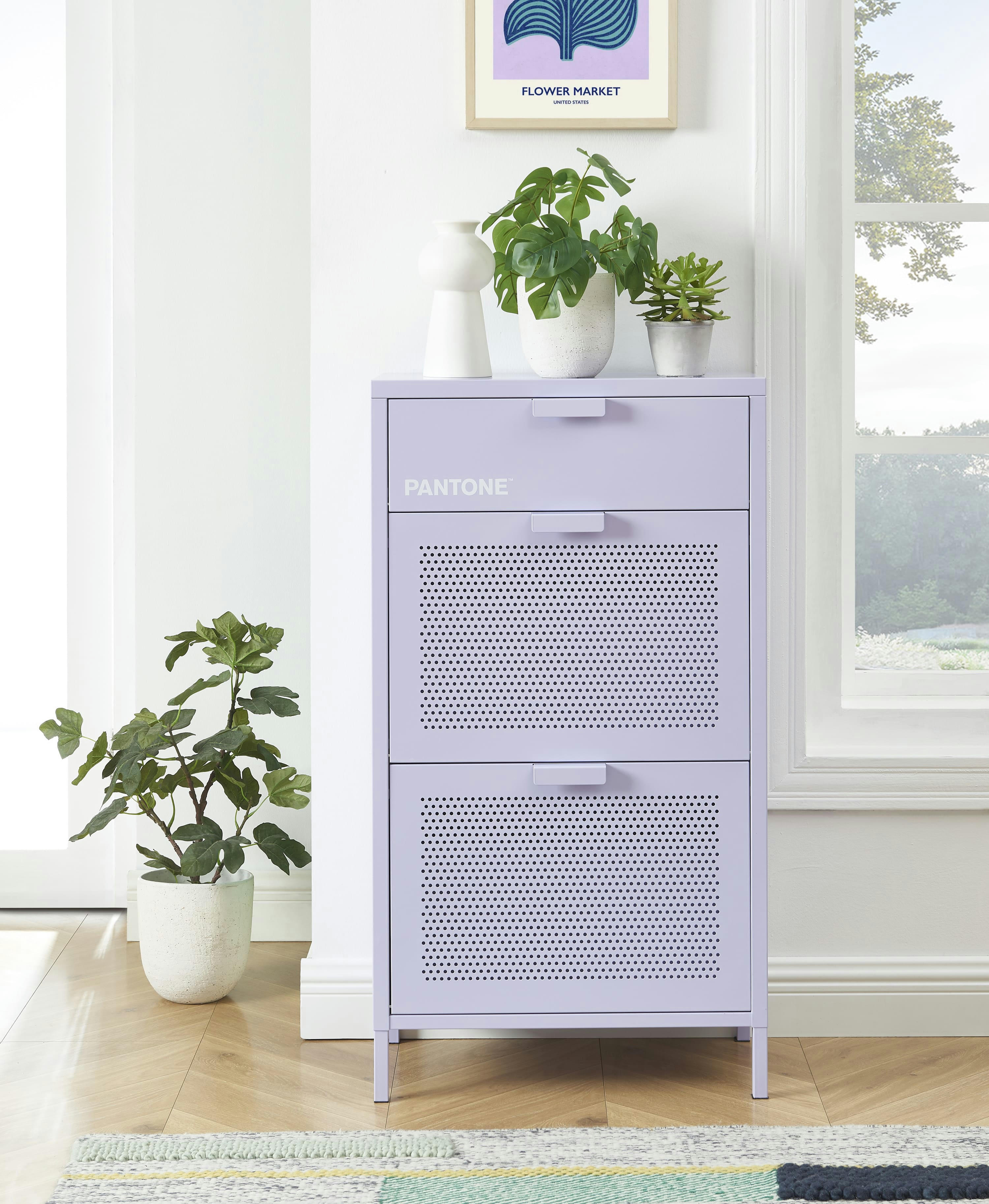 PANTONE - Meuble à chaussures  métal lilas 55cm