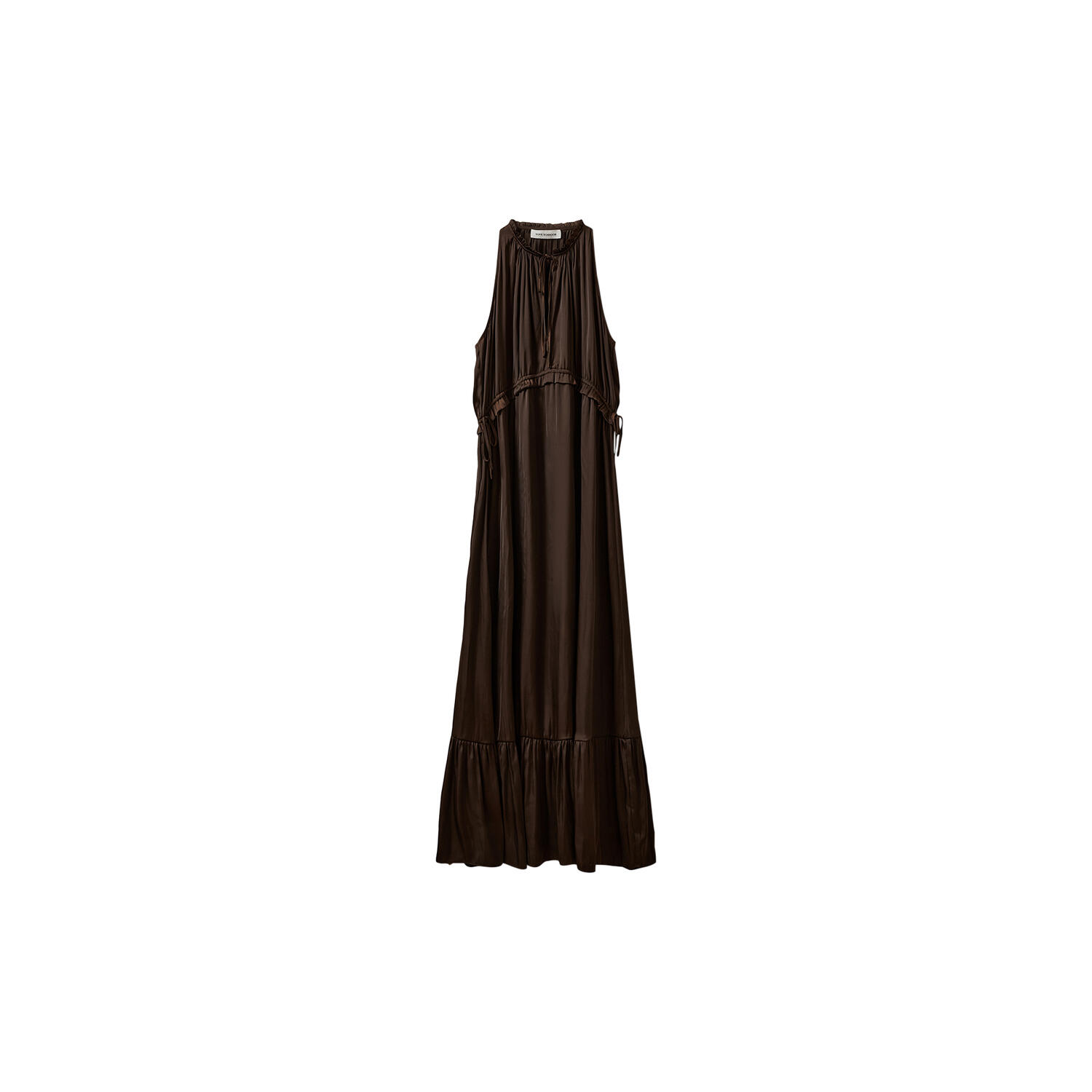 MELSW HALTER NECK MAXI DRESS, intense brown
