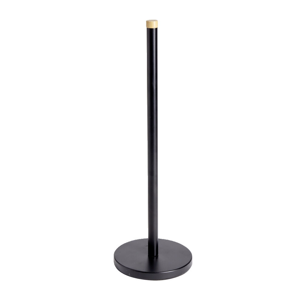 Support papier WC métal noir et bambou H45cm