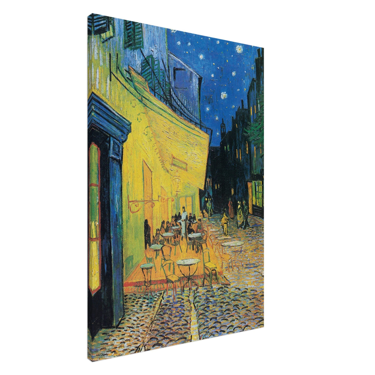 Artfulprints Canvas Vincent van Gogh – Caféterras bij nacht canvas - 80x120 cm - Geel