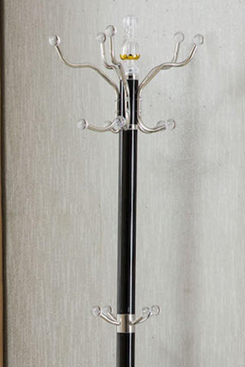 Modernique Metallo Metal and transparent Tube 185 cm High Coat Rack with Heavy Sturdy 38 cm Base.