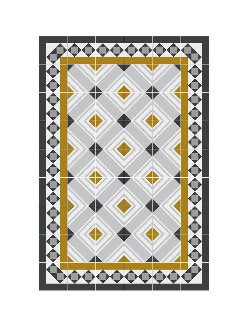 BARCELONE - Tapis en vinyle Muntaner gris 120x180