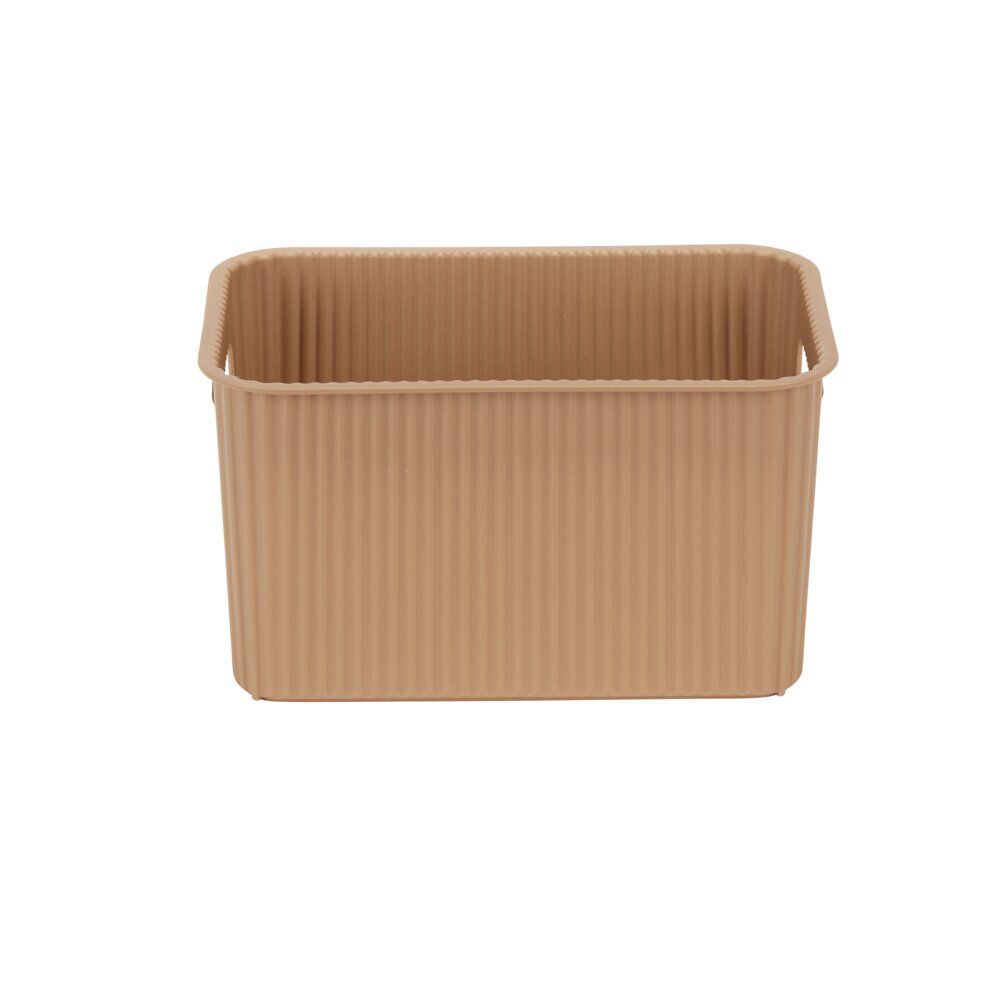 Panière de rangement 4L rectangulaire plastique marron 25,5x17xH12,5cm