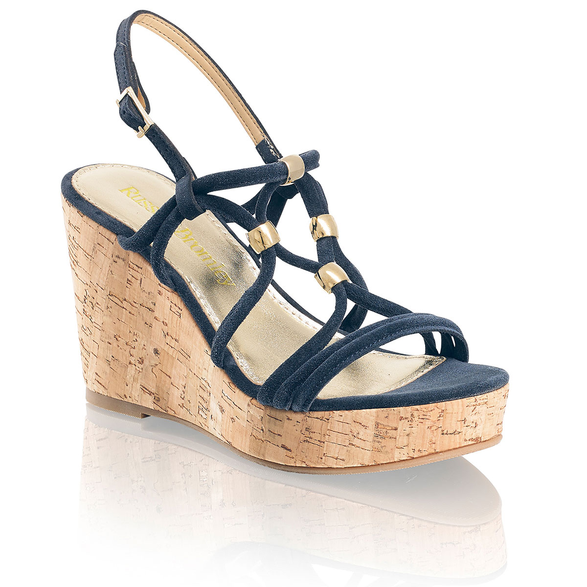 Russell & Bromley TWIST Twist Strap Cork Wedge