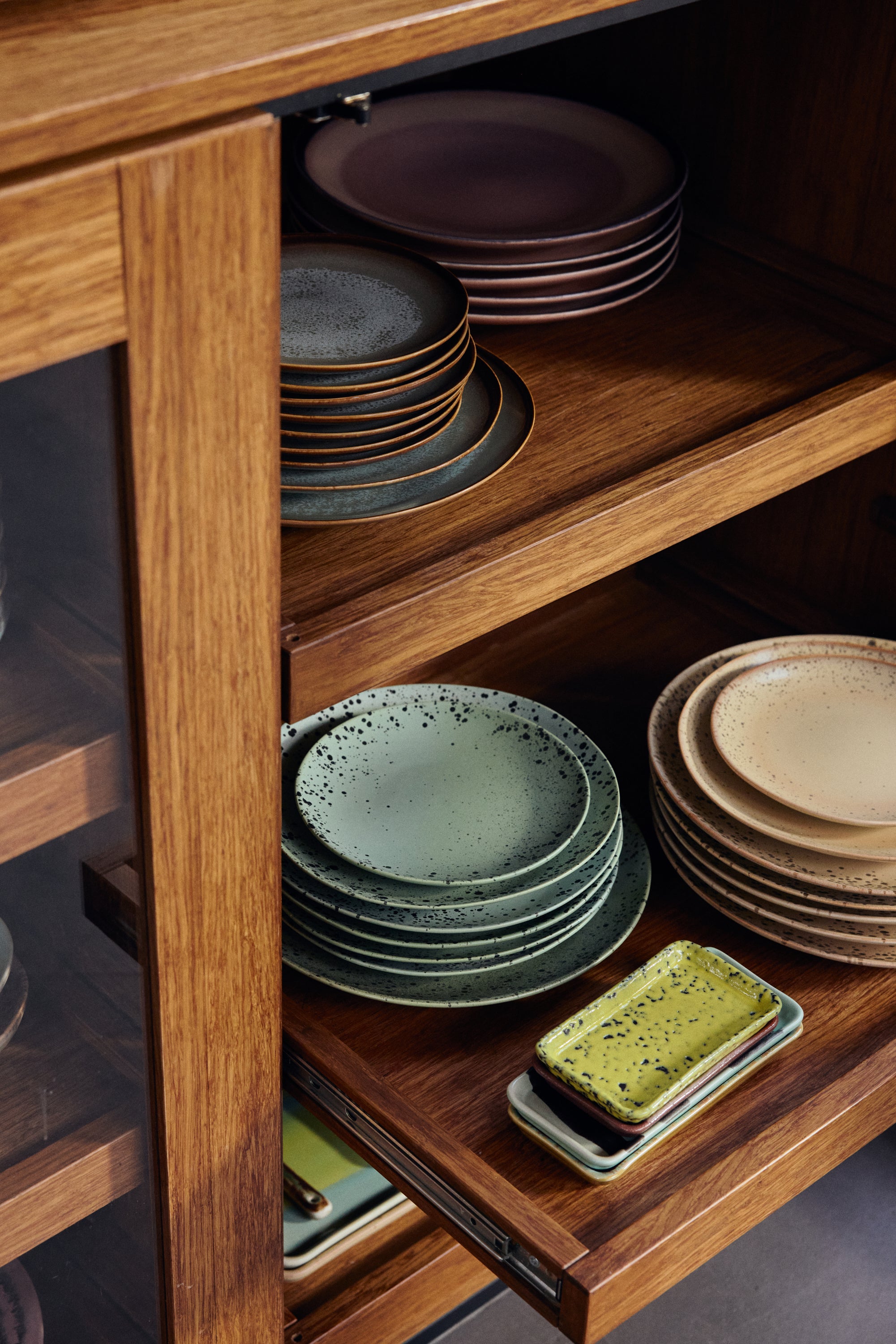 HKliving 70's Ceramics Dessertbord Ø 17,5 cm - Set van 2 - Fleck