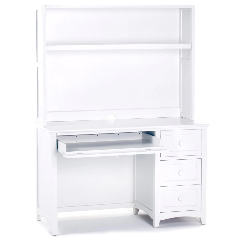 School House White Desk and Hutch