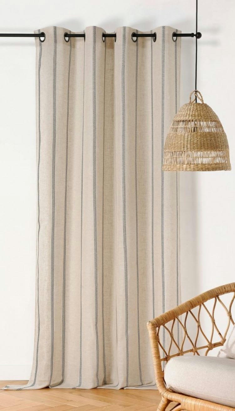 SARAH - Rideau naturel en lin 145x270cm
