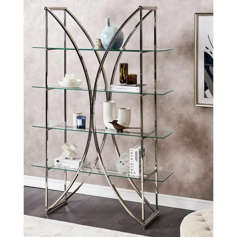 HOLLOW - Boekenkast - Zilver/Transparant - Metaal