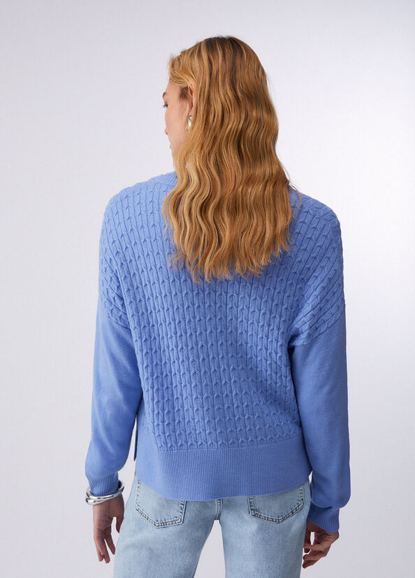 Cardigan in lana a trecce