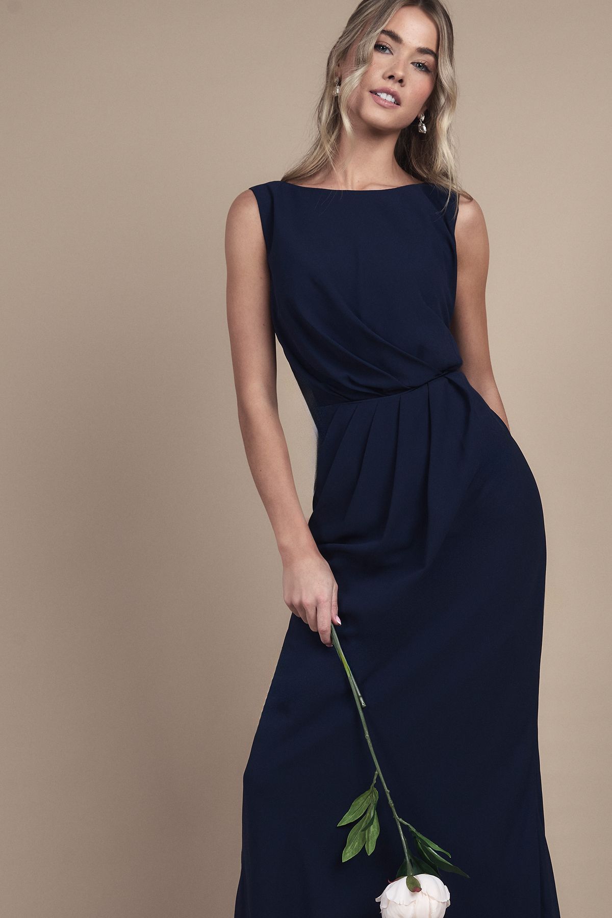 Coast Teen Bridesmaid Ruched Detail Satin Maxi Bridesmaid Dress