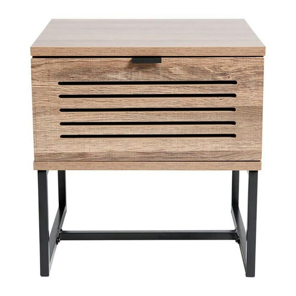 OSLO - Chevet bois pieds métal