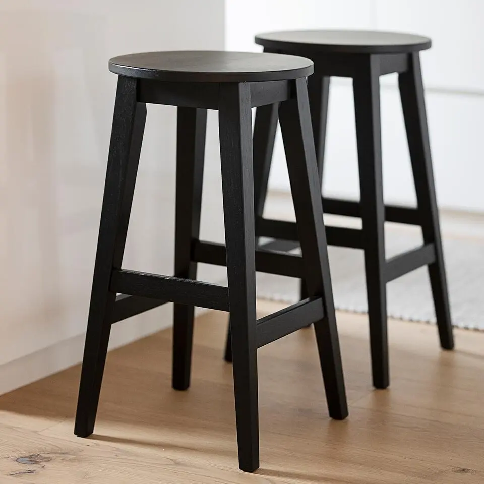 Rowico Home Austin Houten Barkruk voor Kookeiland - 65 cm - Zwart