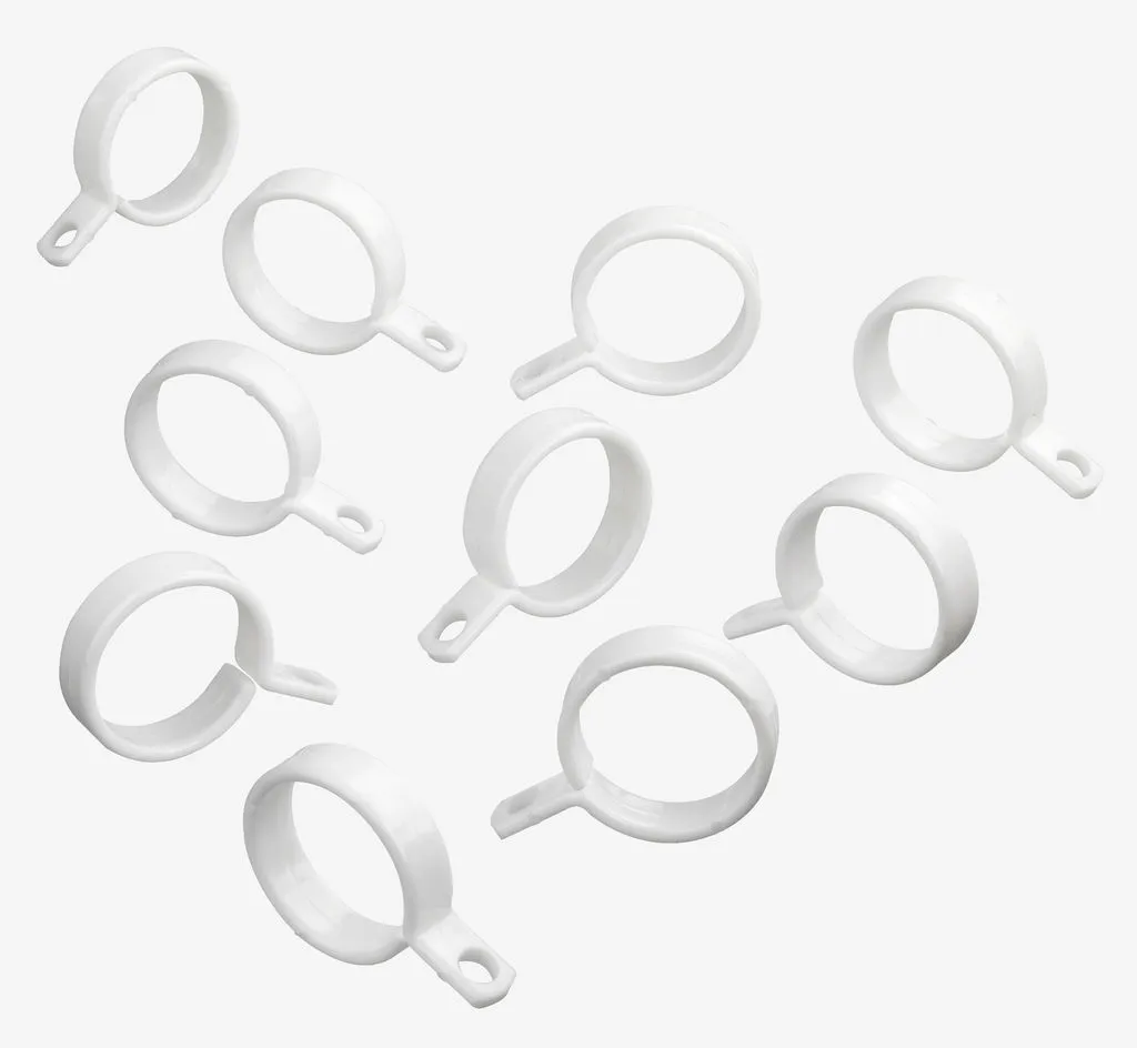 Gardinring Ø12 mm 10 stk/pk hvid
