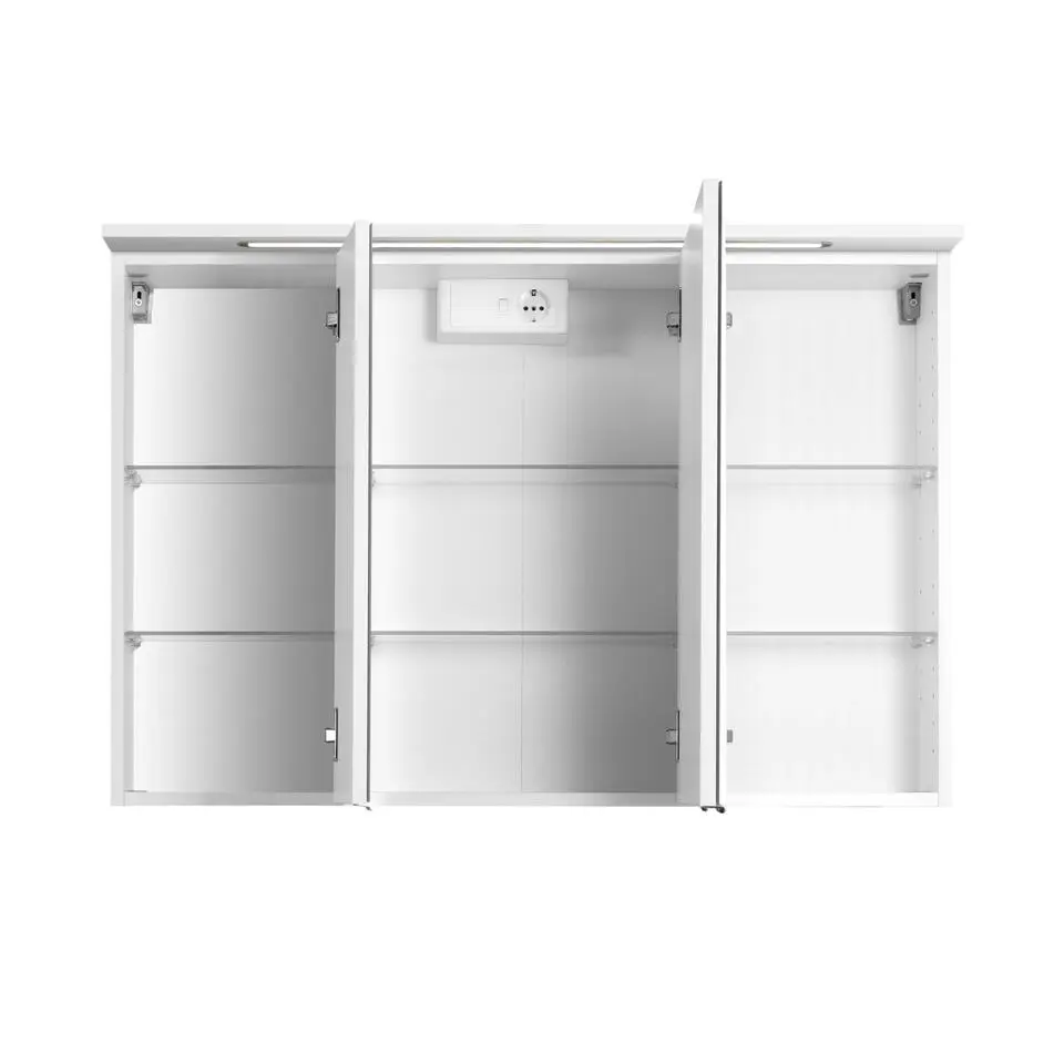 Spiegelkast Bobbi 100cm model 1 3 deuren & ledverlichting - wit