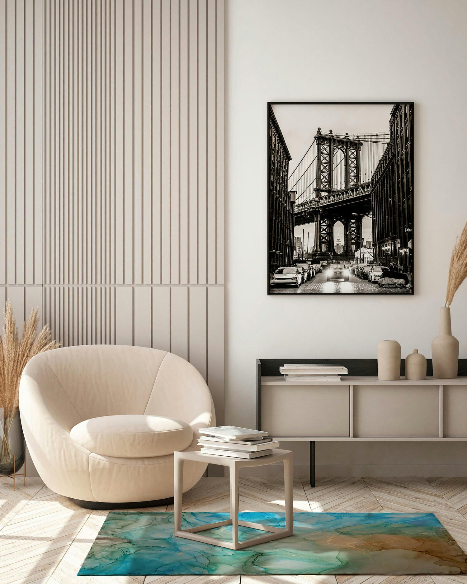 - Tapis vinyle marbre multicolore 40x80cm