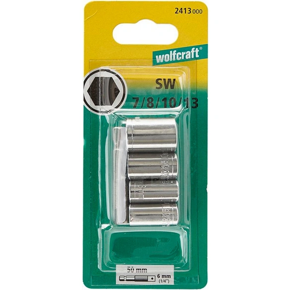 Steckschlüsselsatz, 5-teilig, Schlüsselgröße: 7, 8, 10, 13 mm