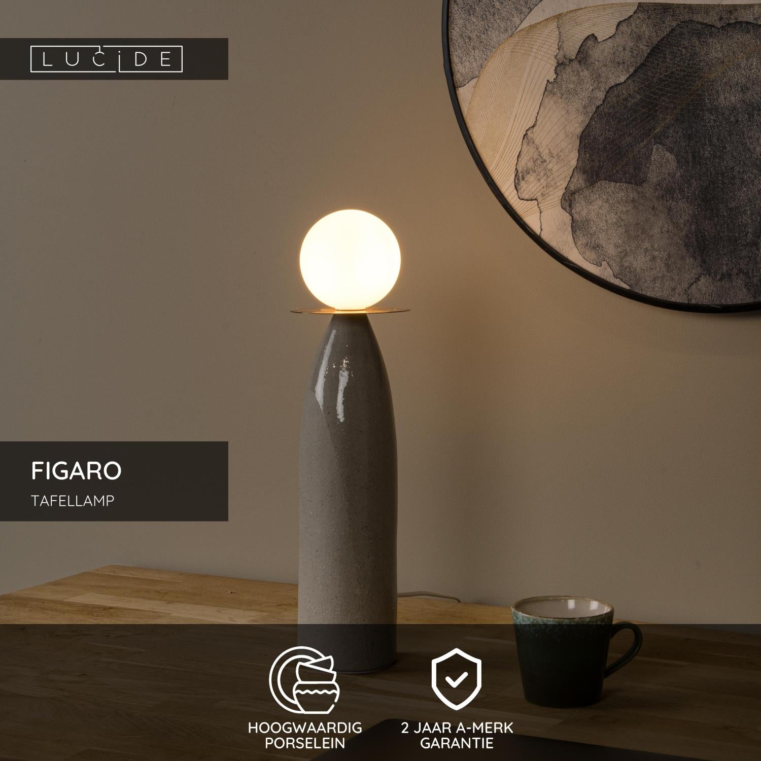 Lucide FIGARO Tafellamp - Grijs