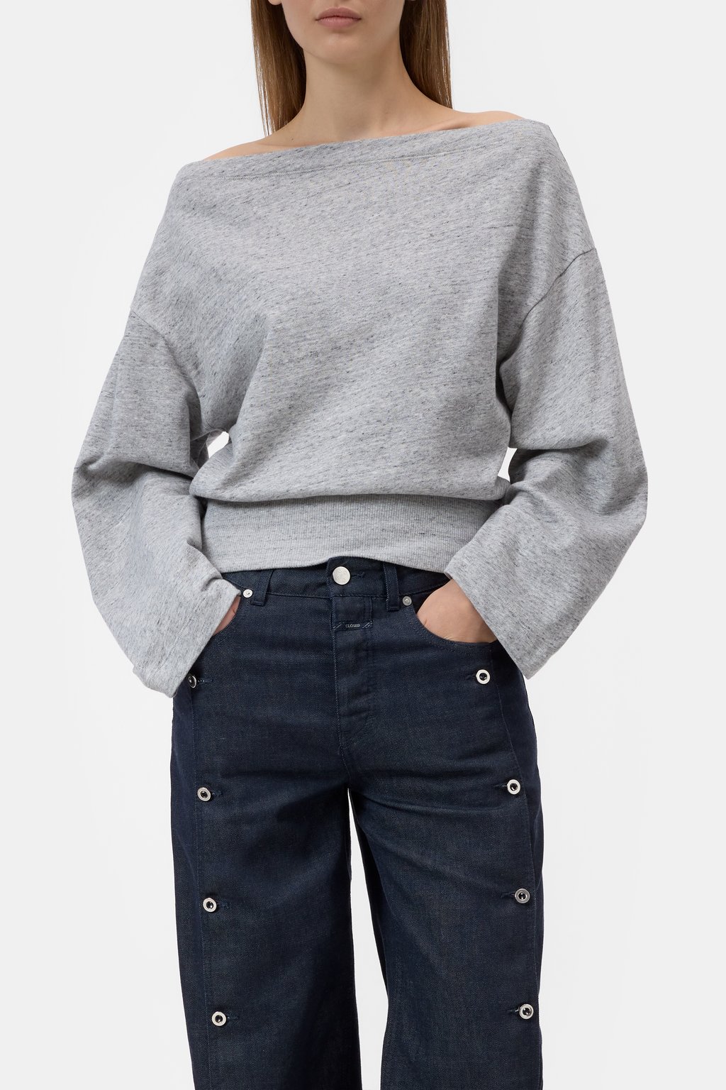Schulterfreies Sweatshirt