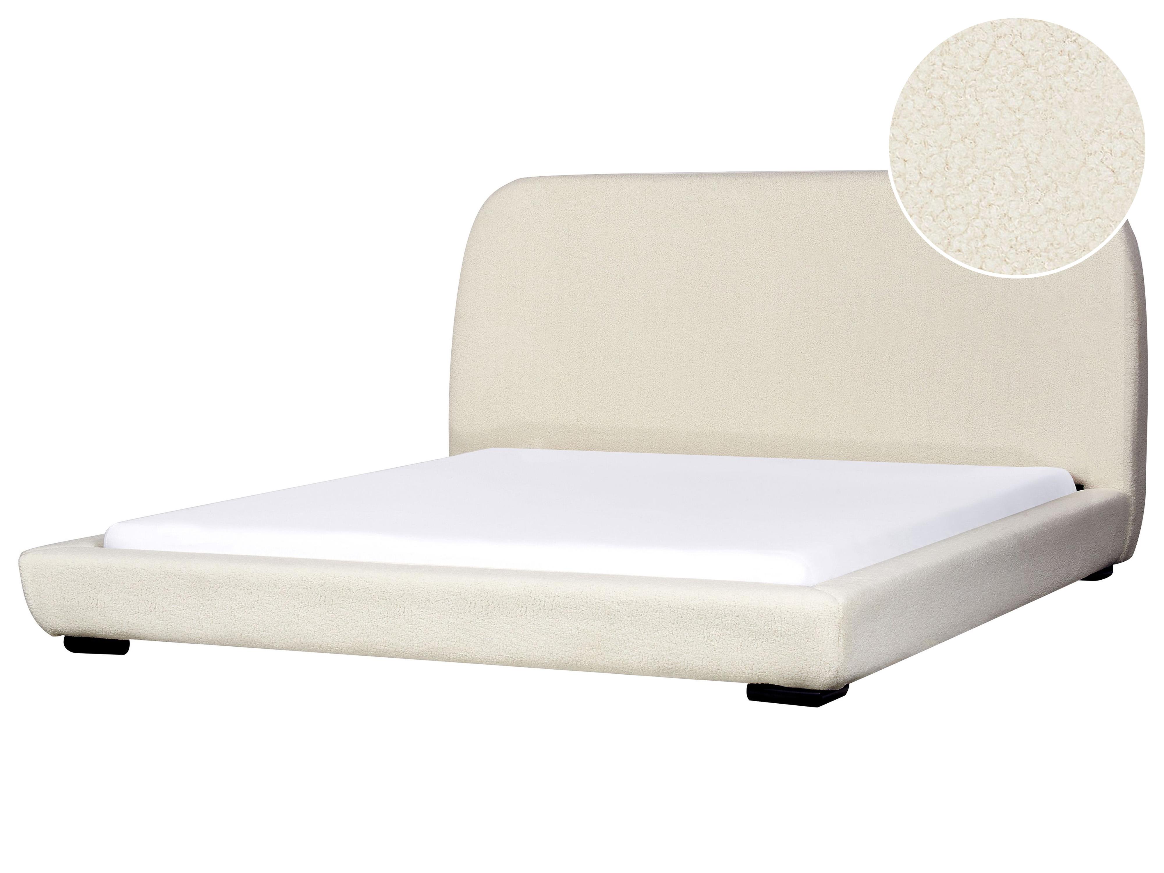 Bed Boucle ROISEL 180 x 200 cm (EU Super King) Light Beige