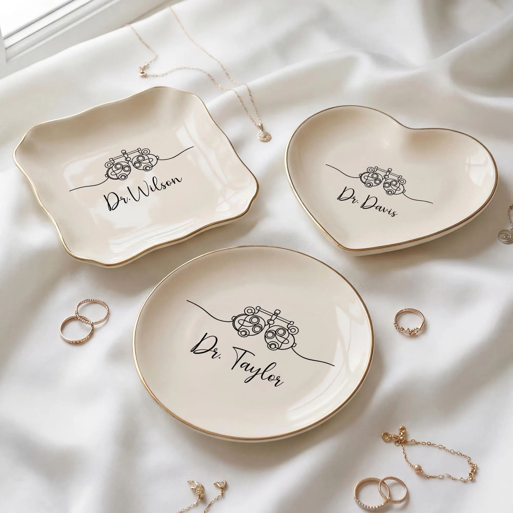 Personalized Optometrist Gift | Optometry Graduation Present | Custom Eye Doctor Ring Dish |Medical Professional Jewelry Holder (DK-34)