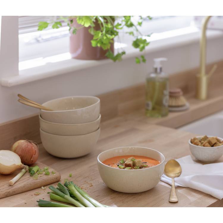 Habitat Evora 4 Piece Cereal Bowl - Natural