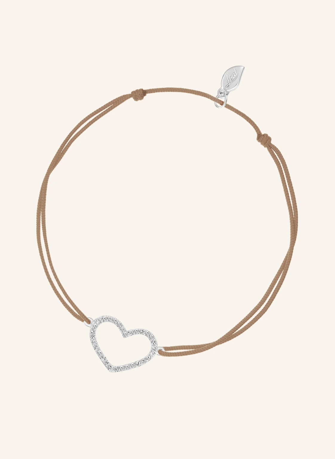 Leaf Freundschaftsarmband HEART aus 18 Karat Weißgold mit Diamanten
