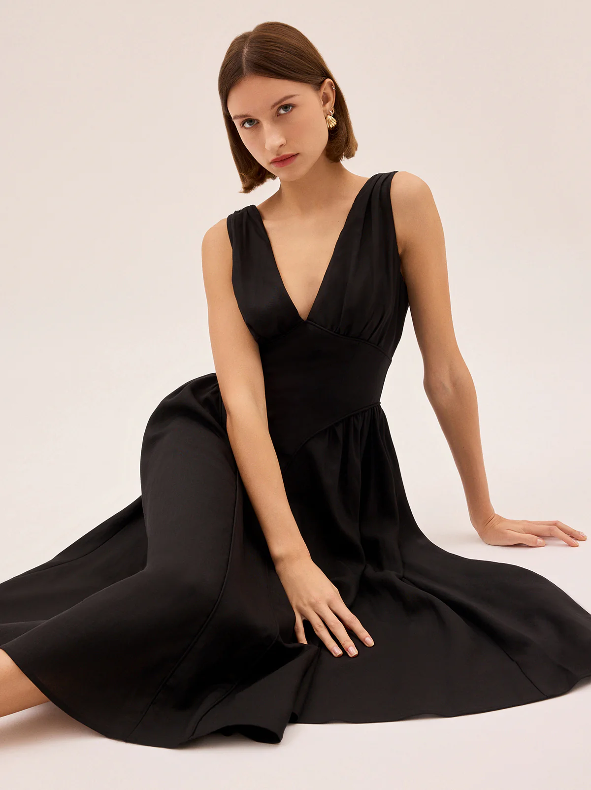 Laura Black Linen Blend Dress